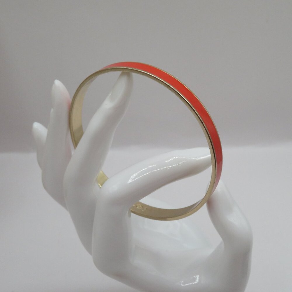 Erwin Pearl Vintage Orange Enamel Gold Tone Bangle Bracelet